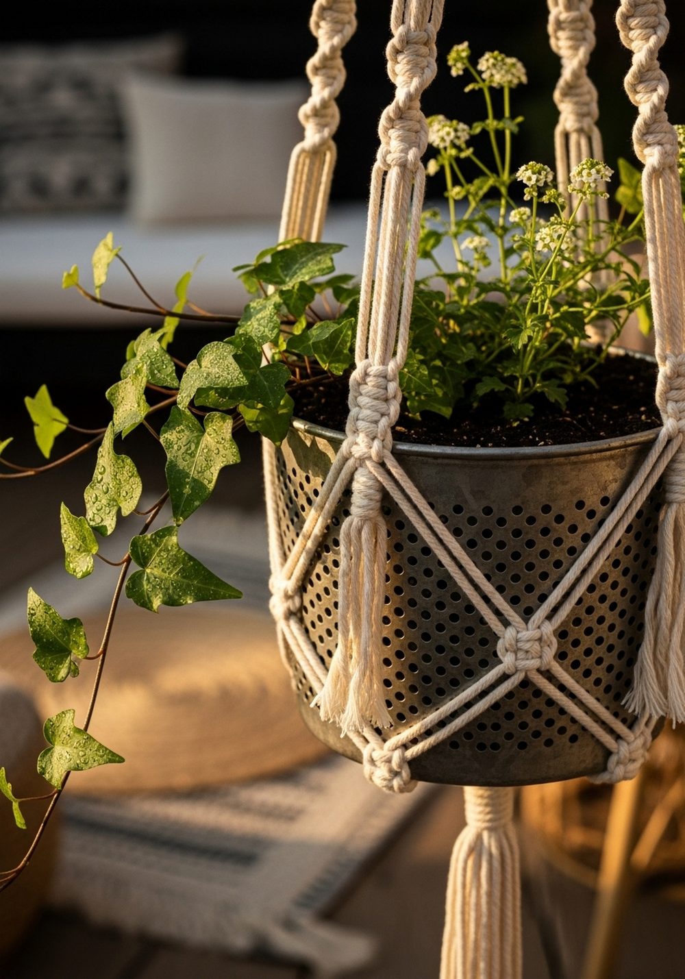 Boho Macramé Strainer Hanger