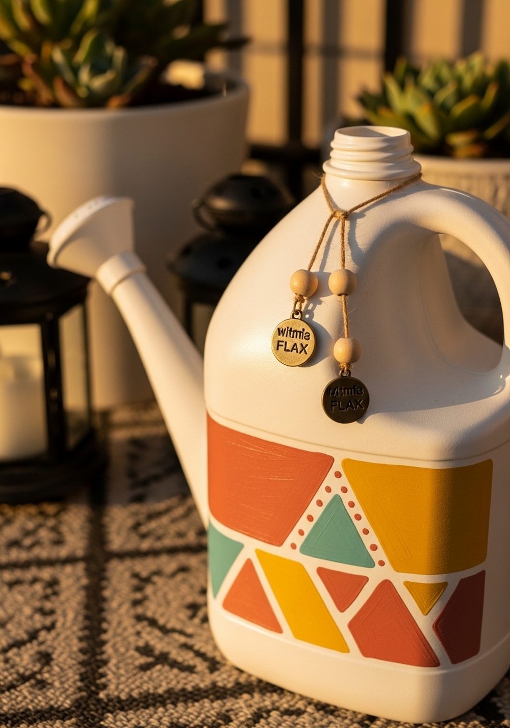 Boho Patterned Milk Jug With Beads and Charms