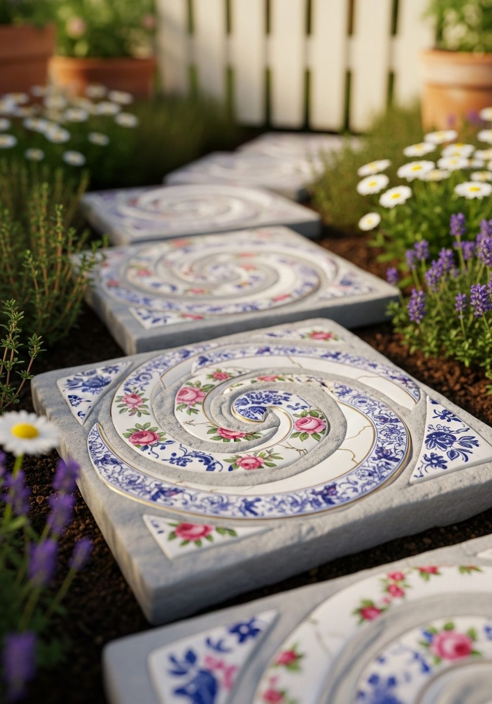 Broken China Cottage Mosaic Stones