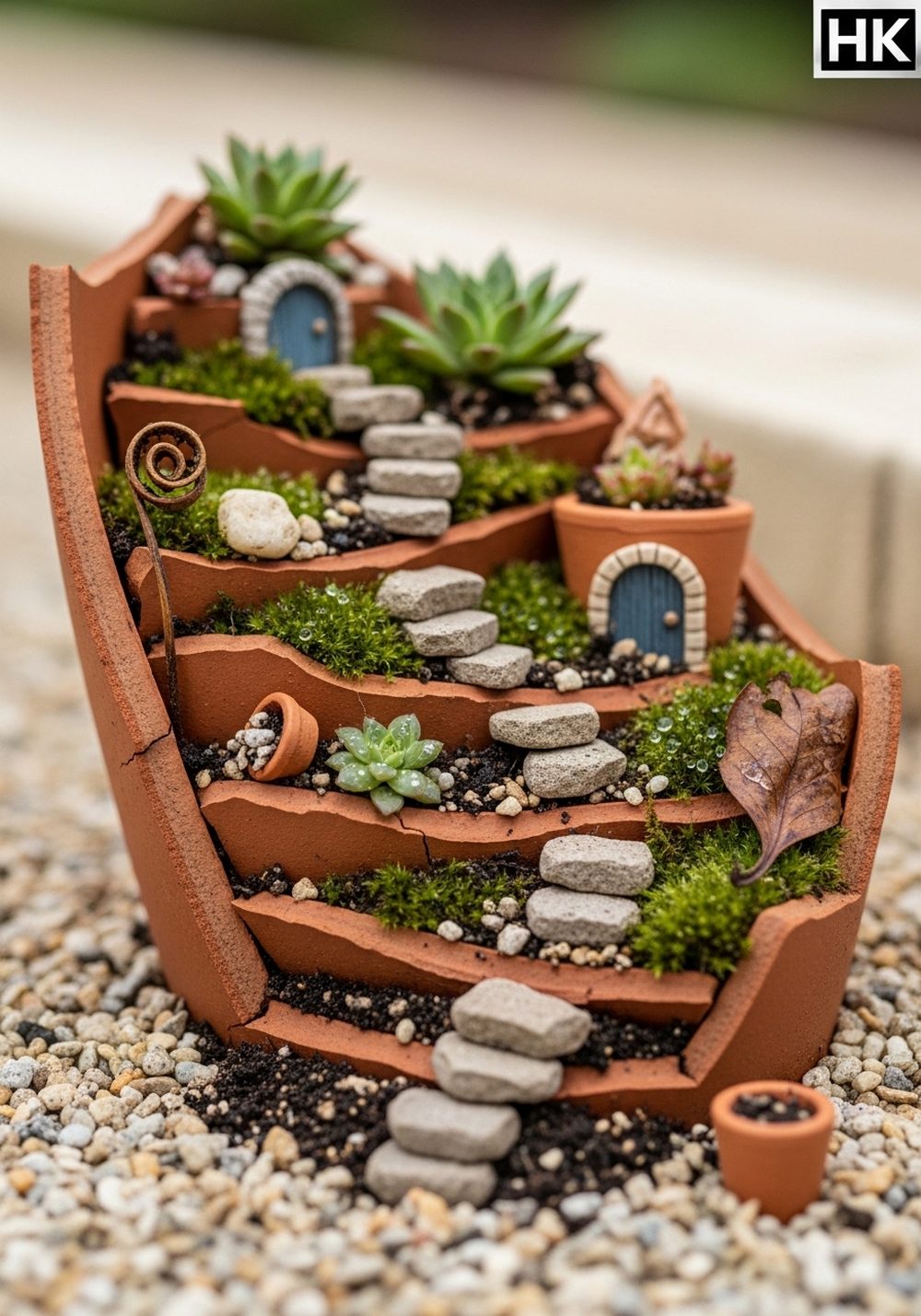 Broken Pot Fairy Garden