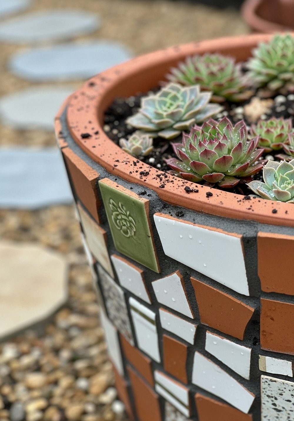 Broken Terracotta Mosaic Planter