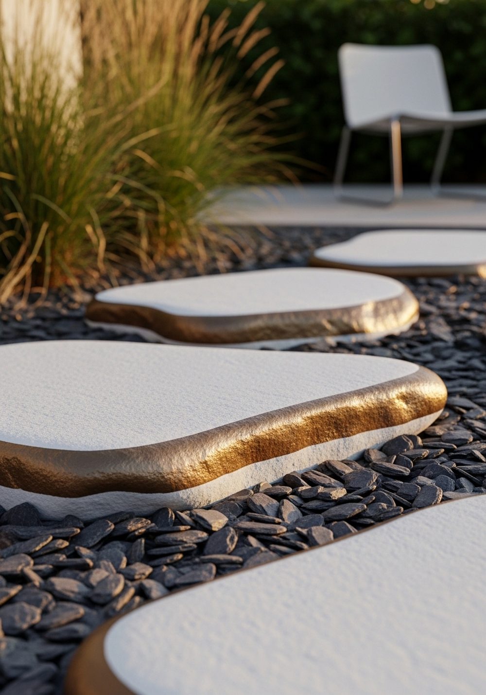 Bronzed Edge-Dipped Stepping Rocks