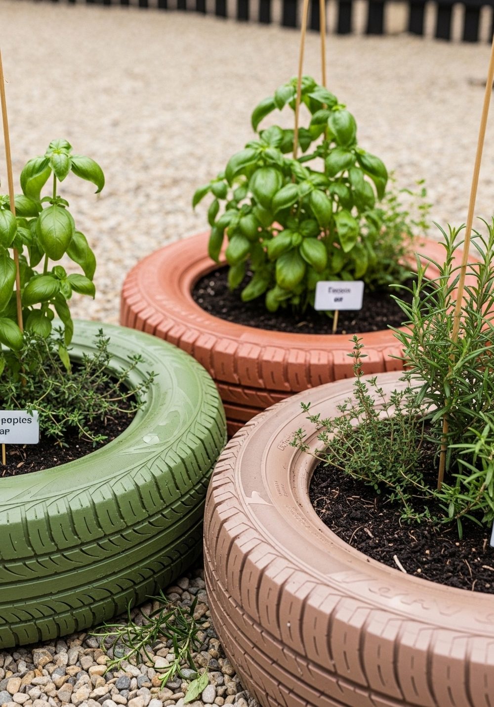 Build A Painted Tire Herb Spiral
