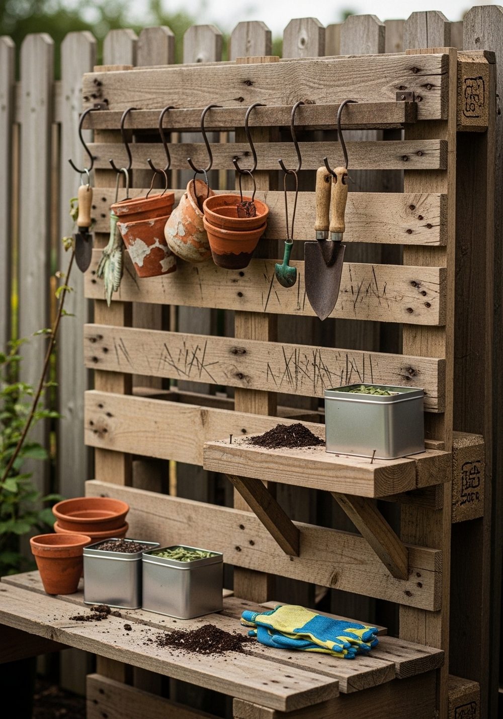 Build A Rustic Pallet Potting Station