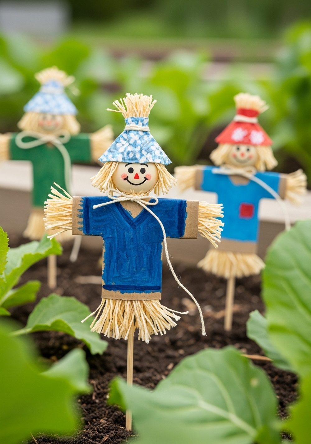 Cereal Box & Stick Mini Scarecrows