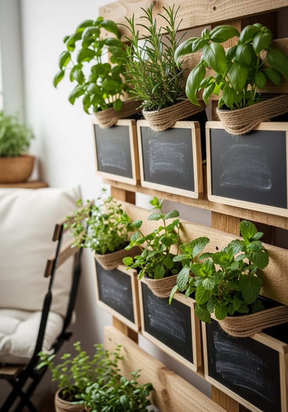 Chalkboard Label Pallet Herb Wall