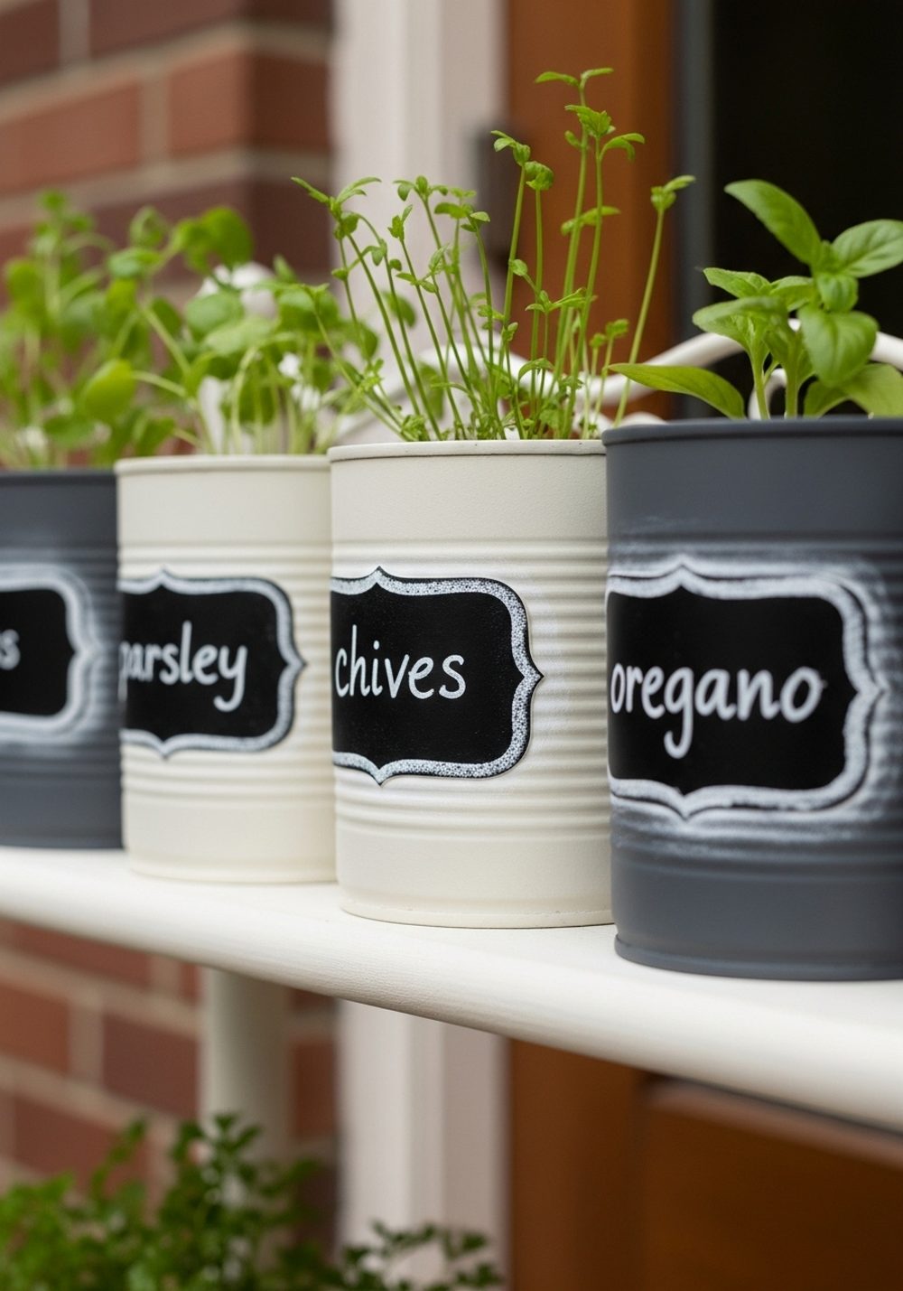 Chalkboard-Label Tin Can Kitchen Garden