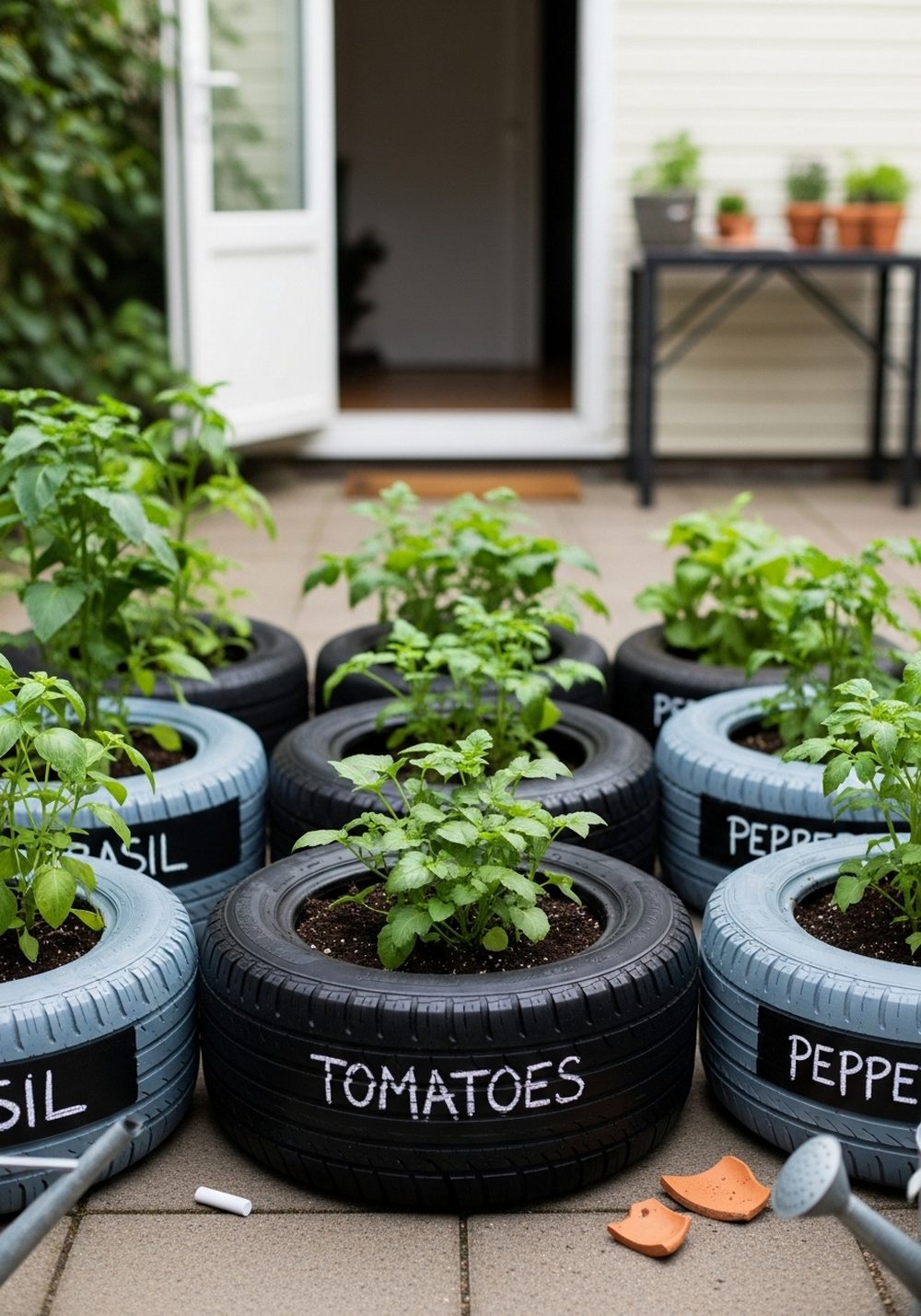Chalkboard Label Tire Kitchen Garden