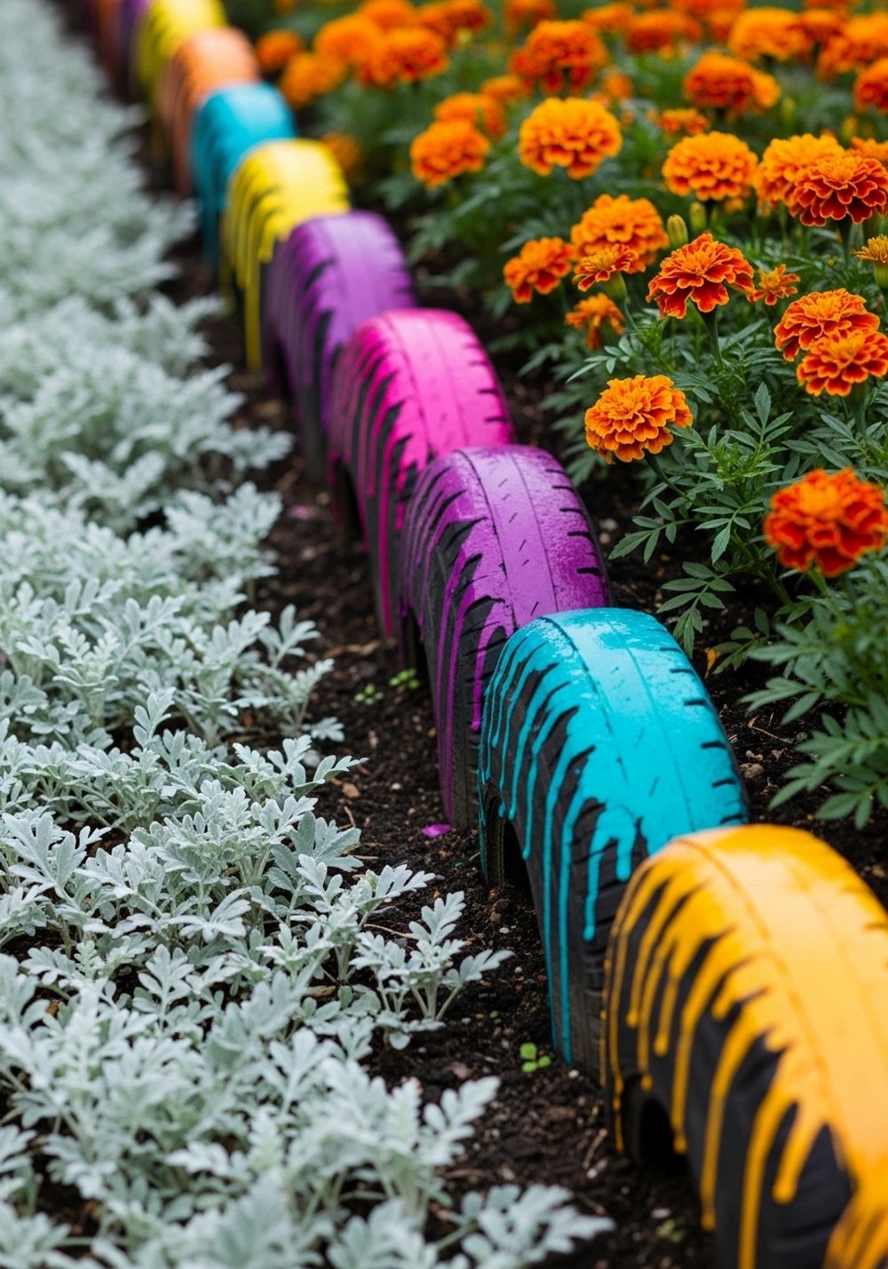 Chalkboard-Style Crayon Tires With Colored Drips