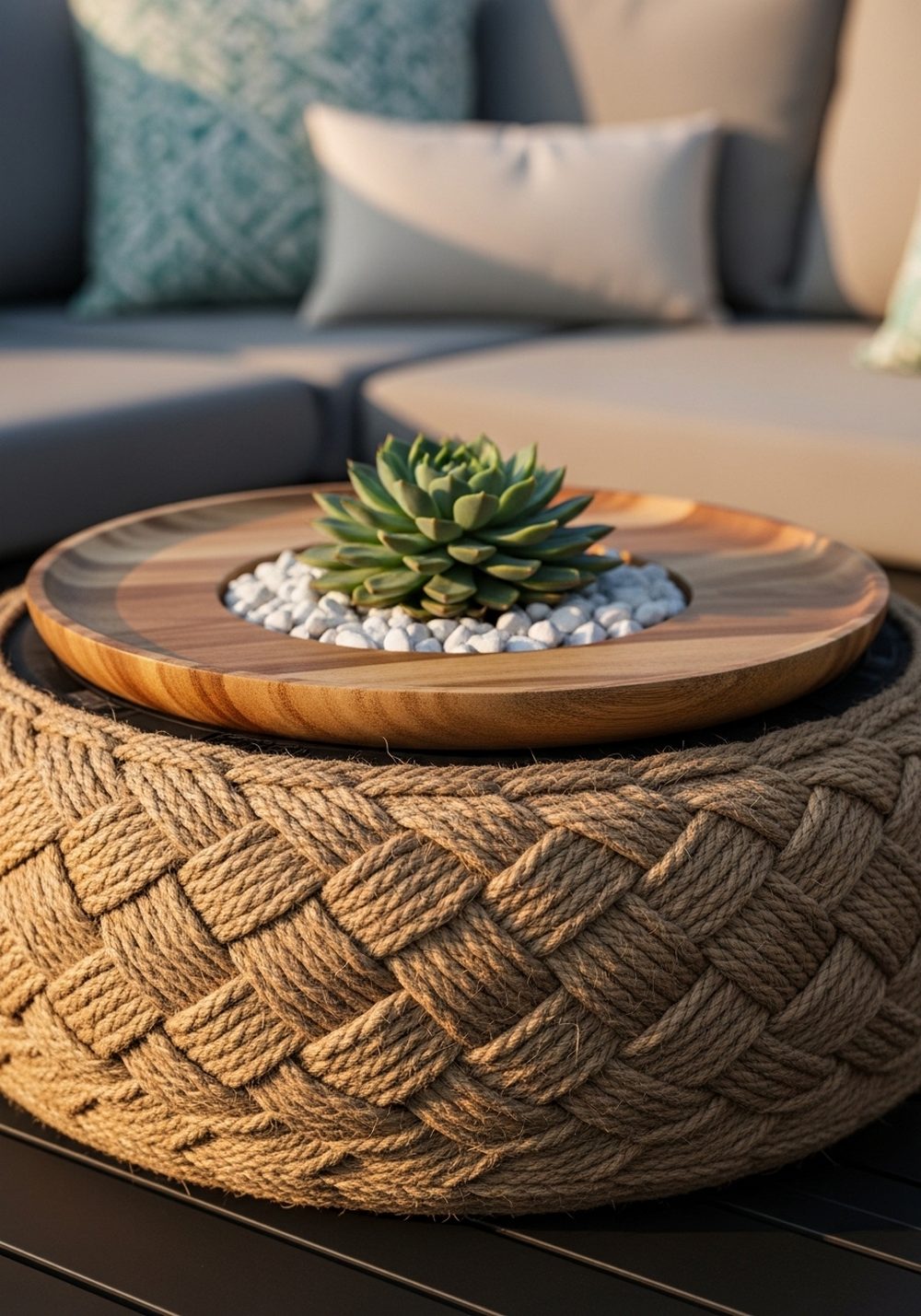 Chic Tire Side Table Planter