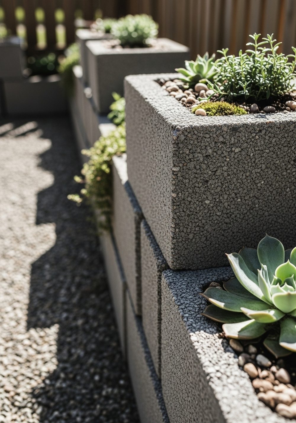 Cinder Block Modular Planter Wall