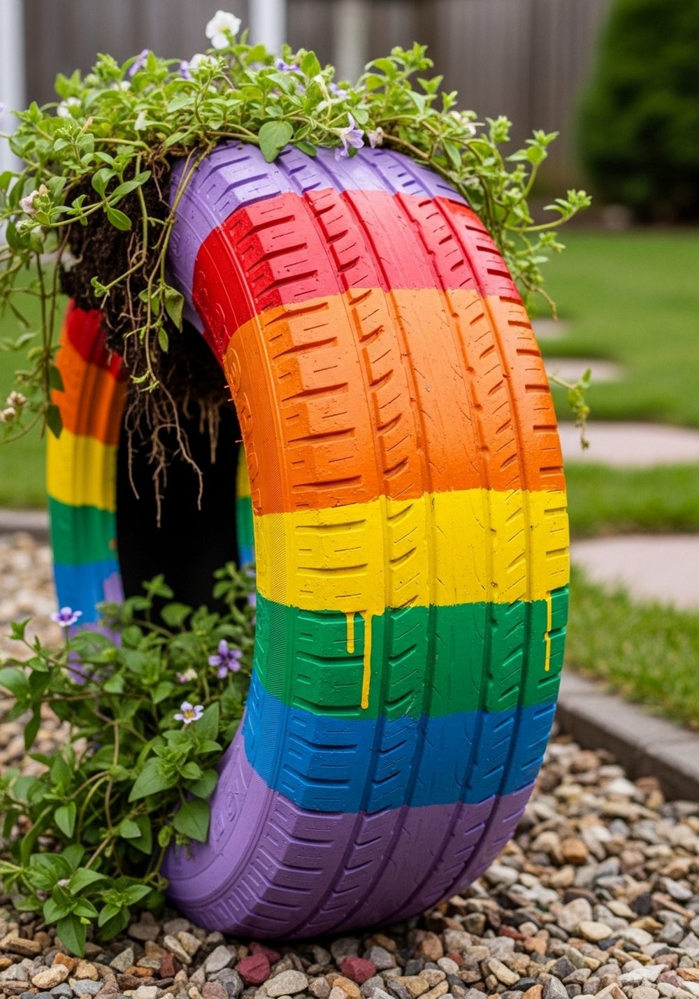 Classic Standing Rainbow Tire Ring
