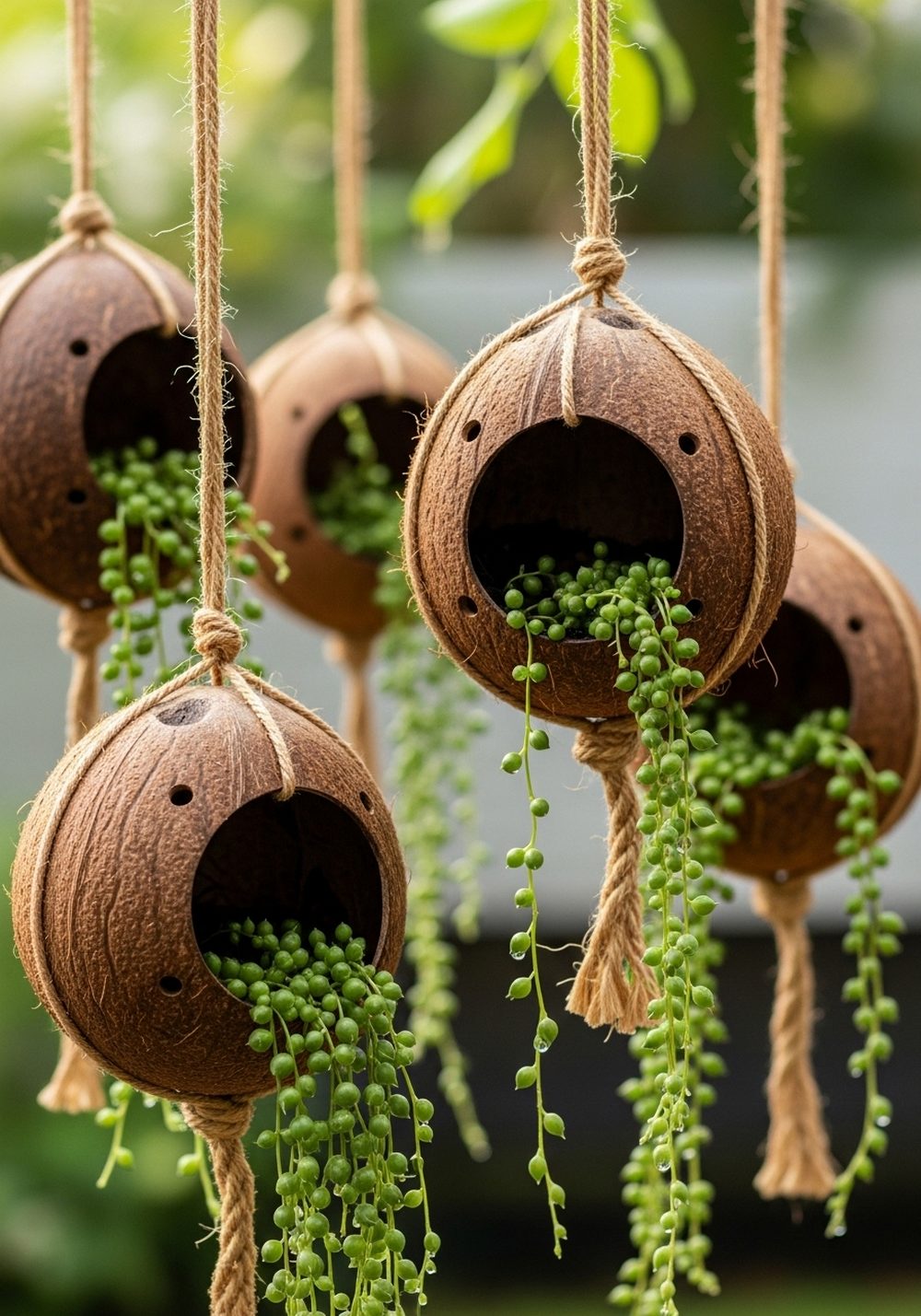 Coconut Shell Hanging Planters