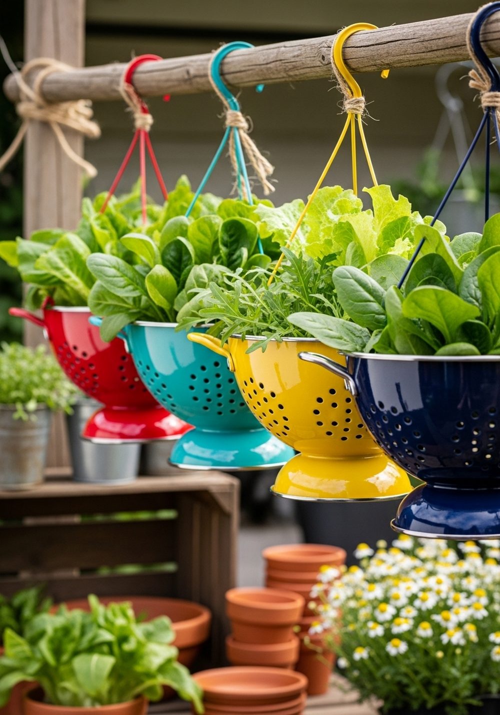 Color-Pop Colander Salad Greens Bar