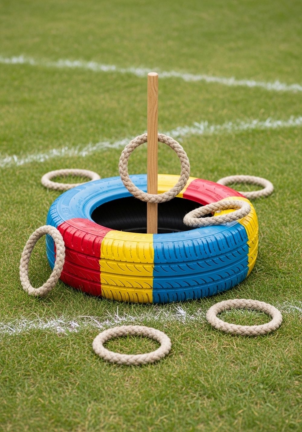 Colorful Tire Ring Toss Game