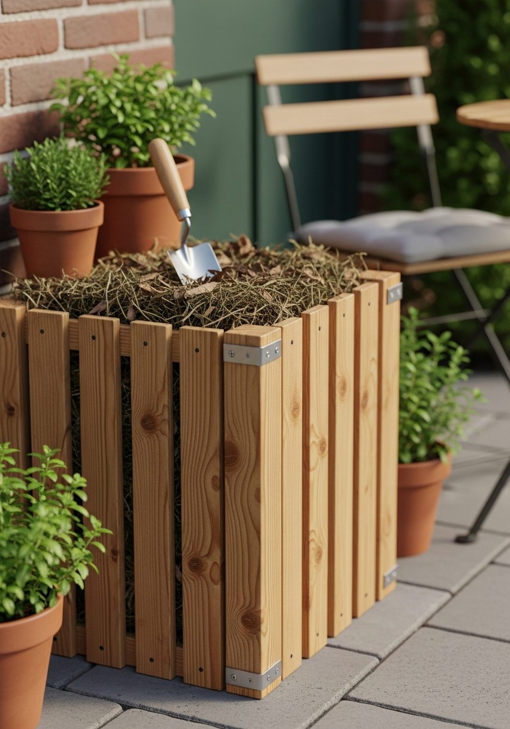 Compact Pallet Compost Bin For Small Yards