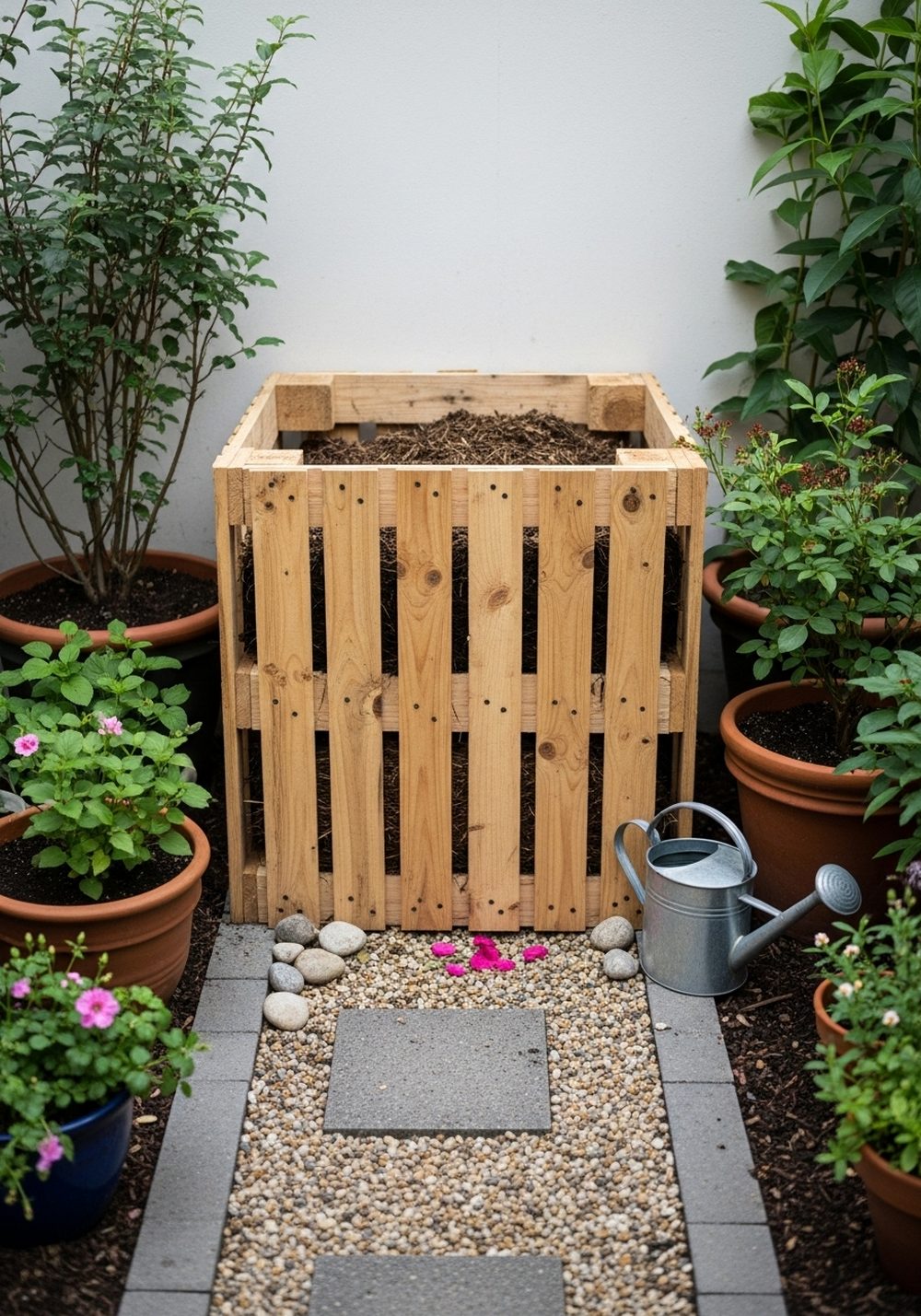 Compact Pallet Compost Bin For Small Yards