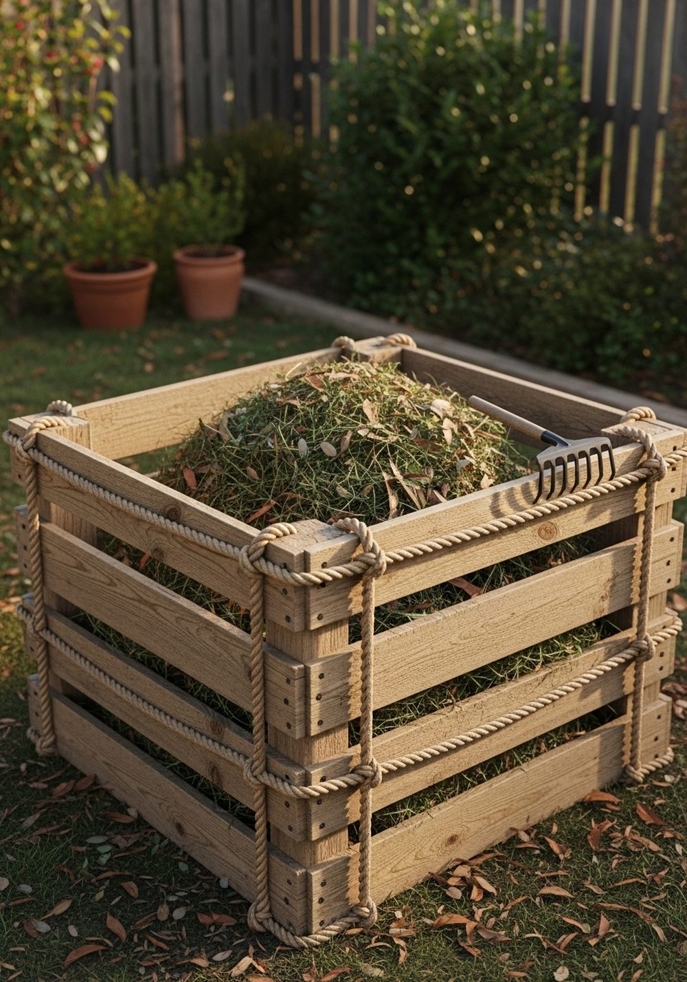 Corner-Lashed Pallet Compost Bin