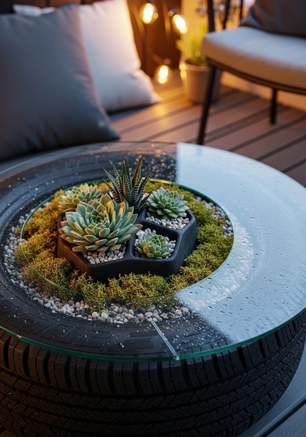 Cozy Tire Coffee-Table Planter