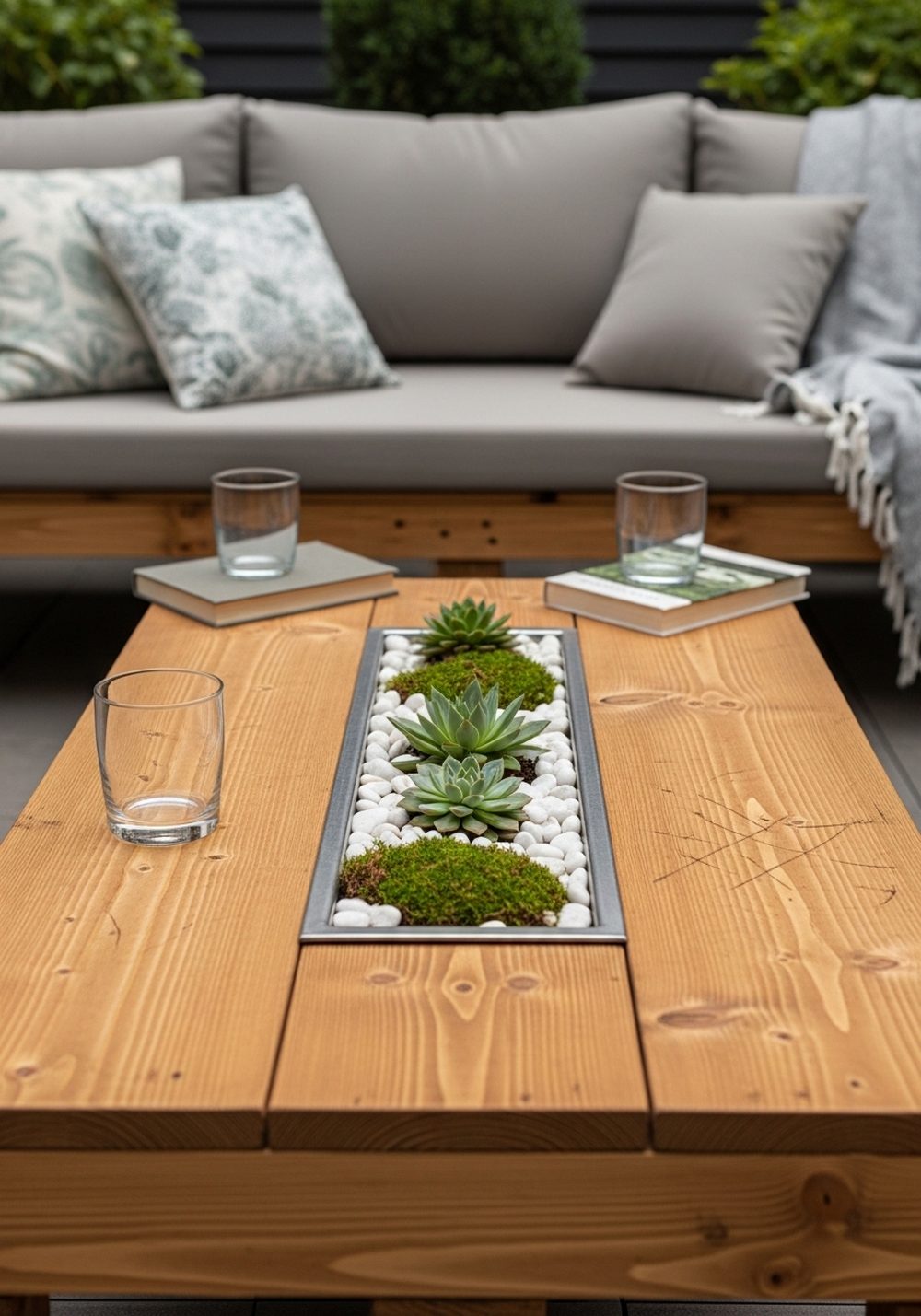Craft A Pallet Coffee Table With Planter Trough