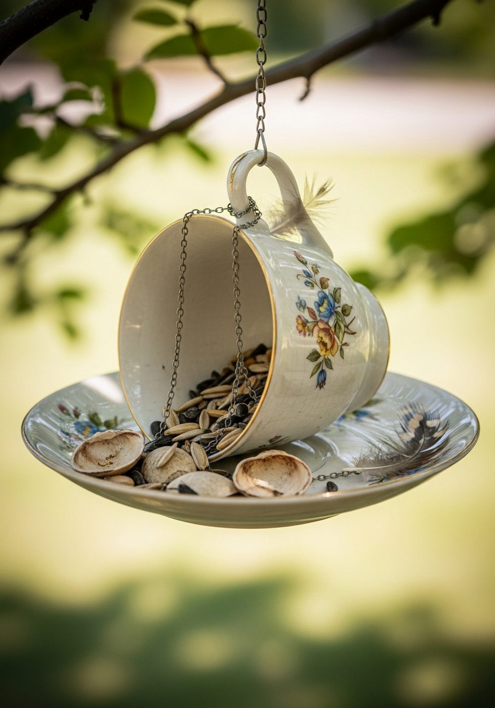 Create A Teacup And Saucer Bird Feeder