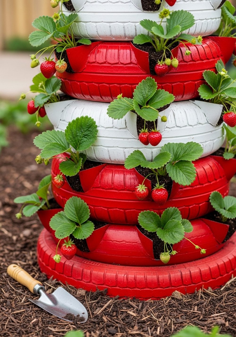 Create A Tire Strawberry Tower