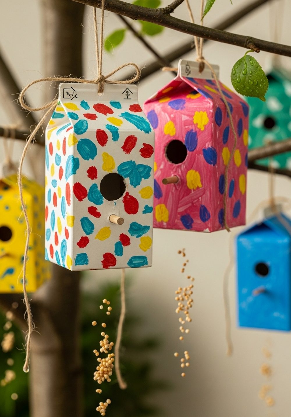 DIY Milk Carton Birdhouses