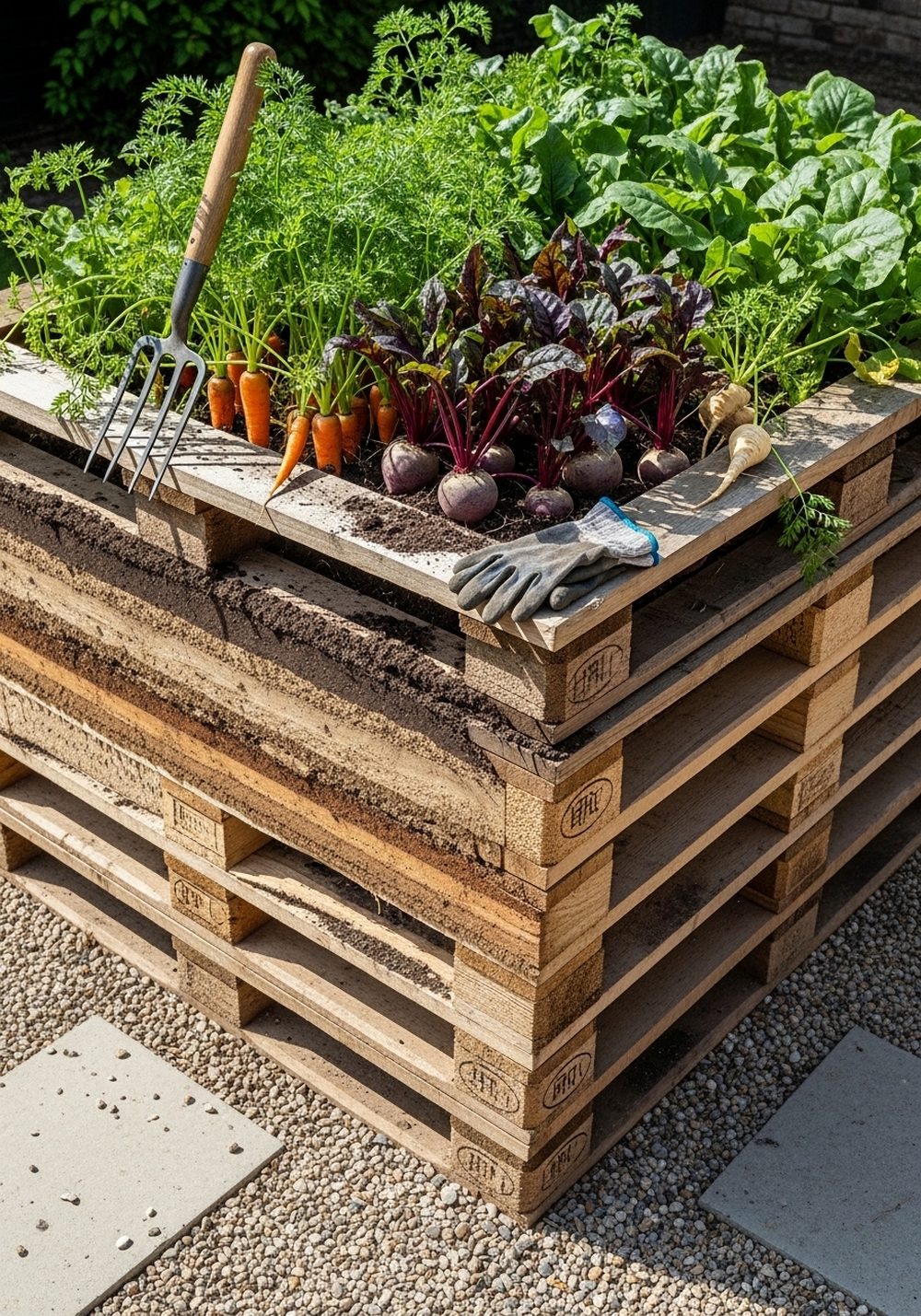 Deep Pallet Bed For Root Crops