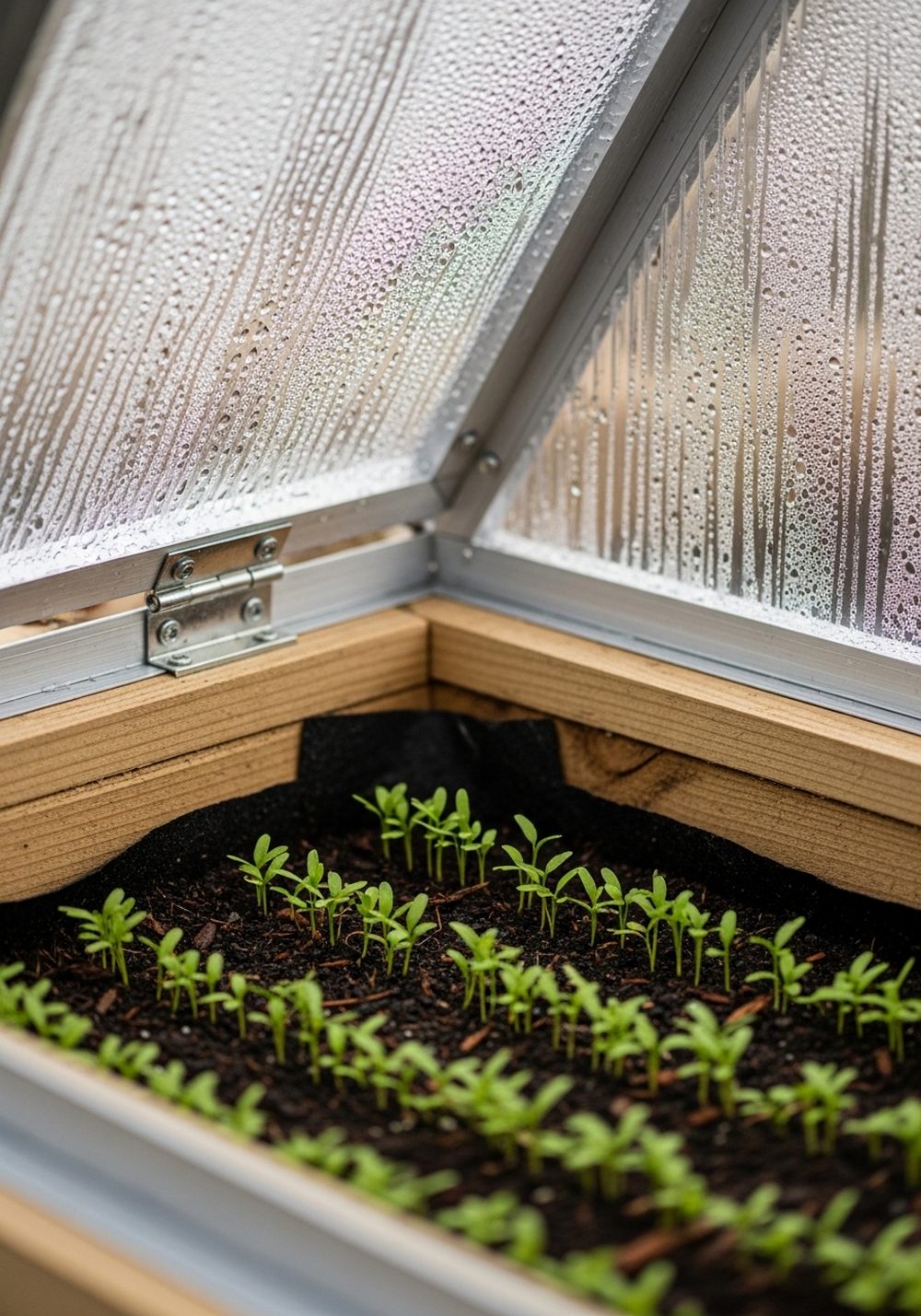 Deep Pallet Bed With Clear Cold Frame Lid