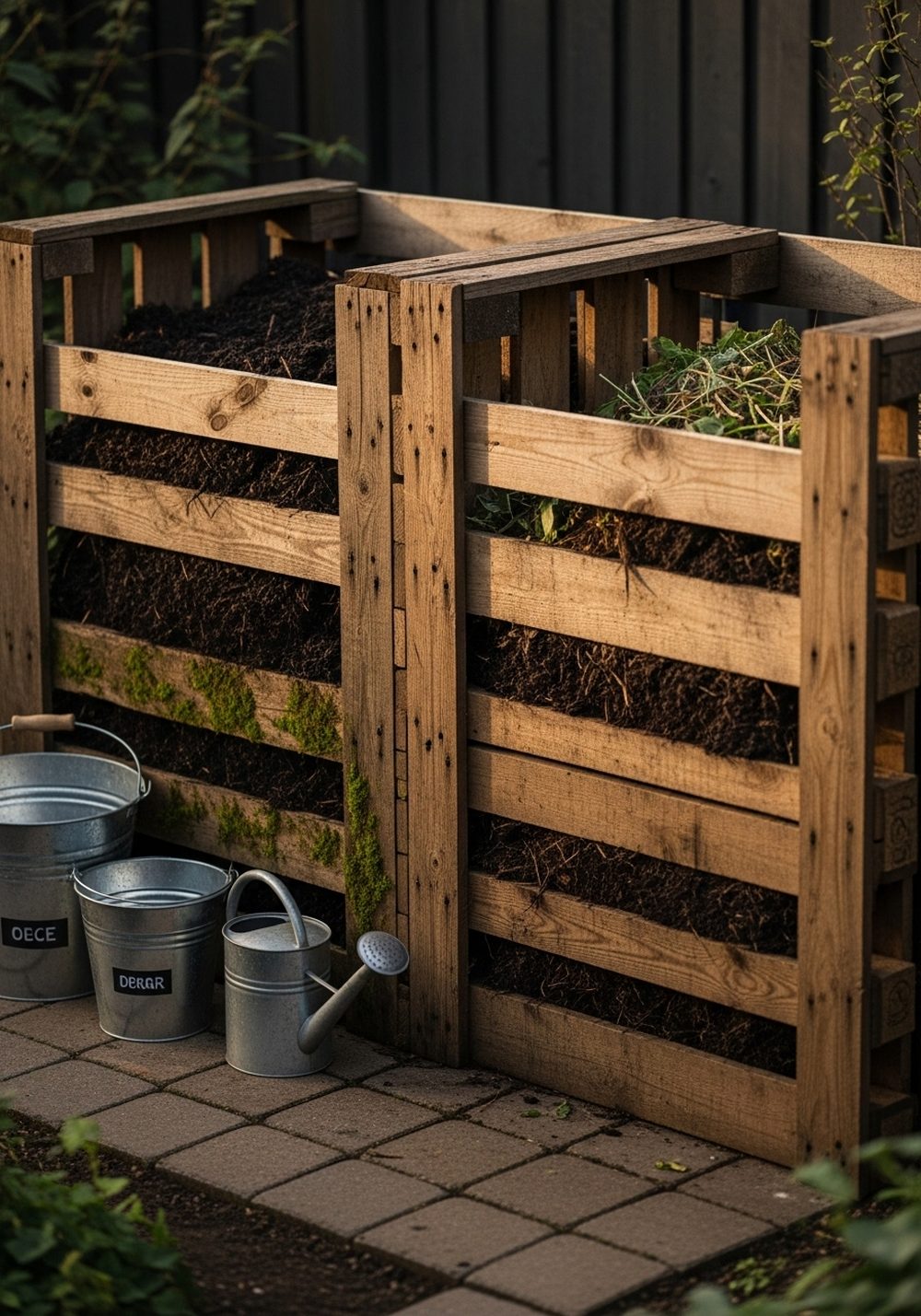 Double-Bay Pallet Compost Station