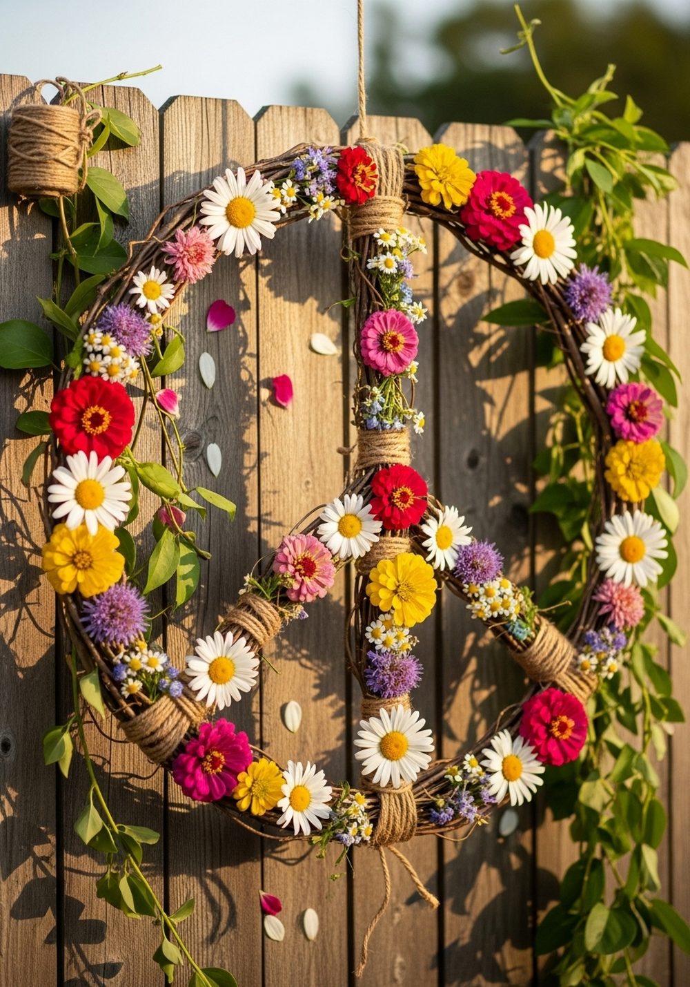 Flower-Power Peace Sign Wall