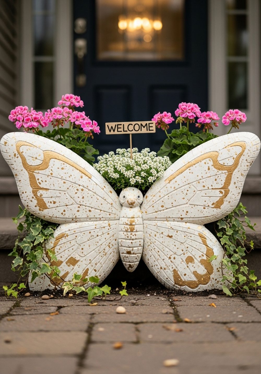 Front Porch Butterfly Tire Welcome Bed
