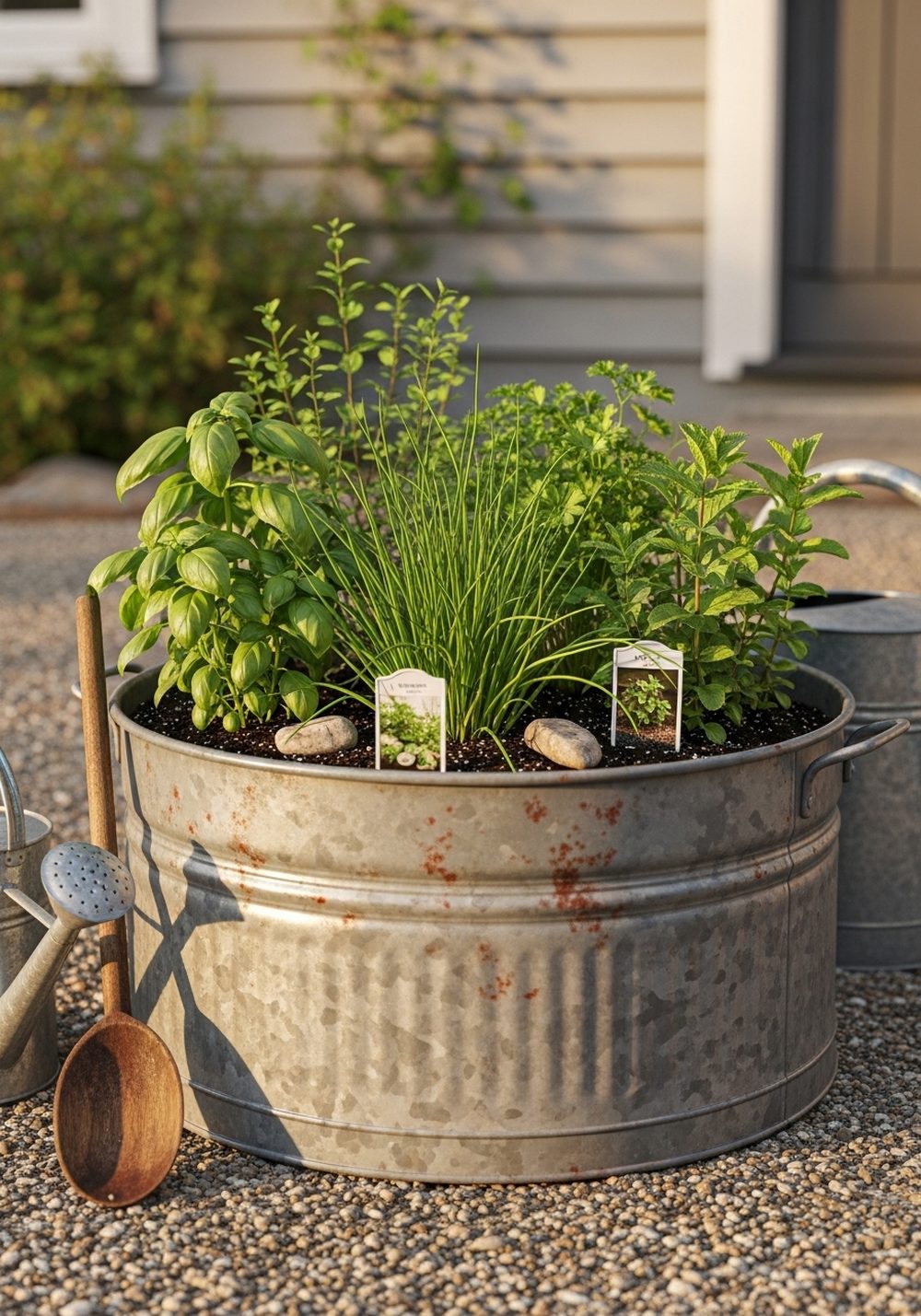 Galvanized Tub Herb Garden Basin