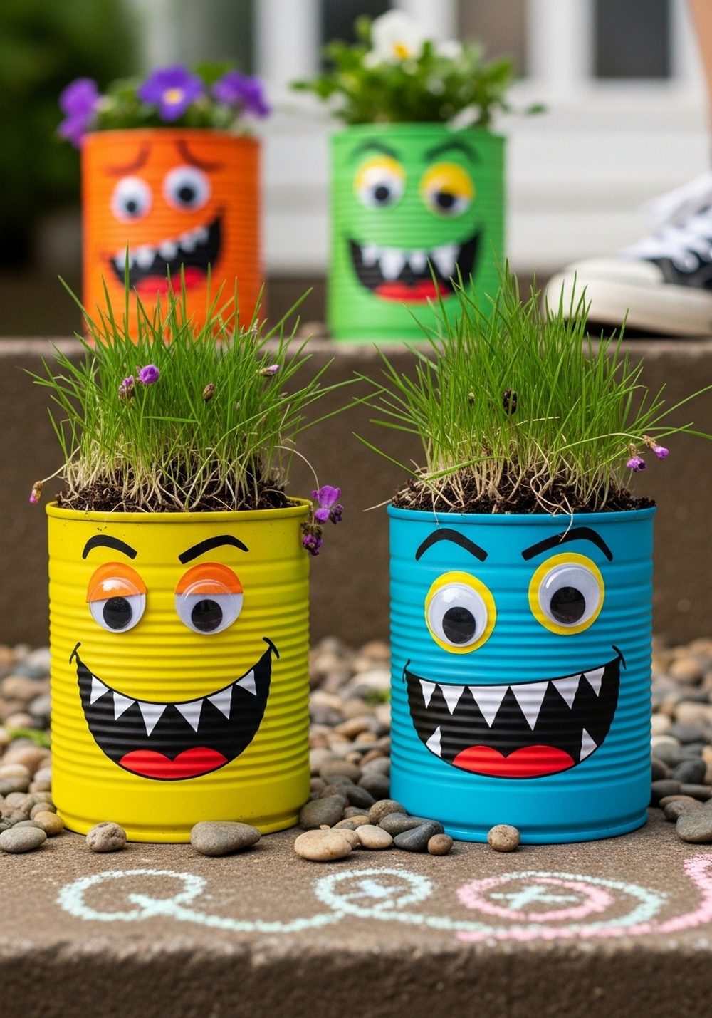 Garden Monster Tin Can Flower Friends