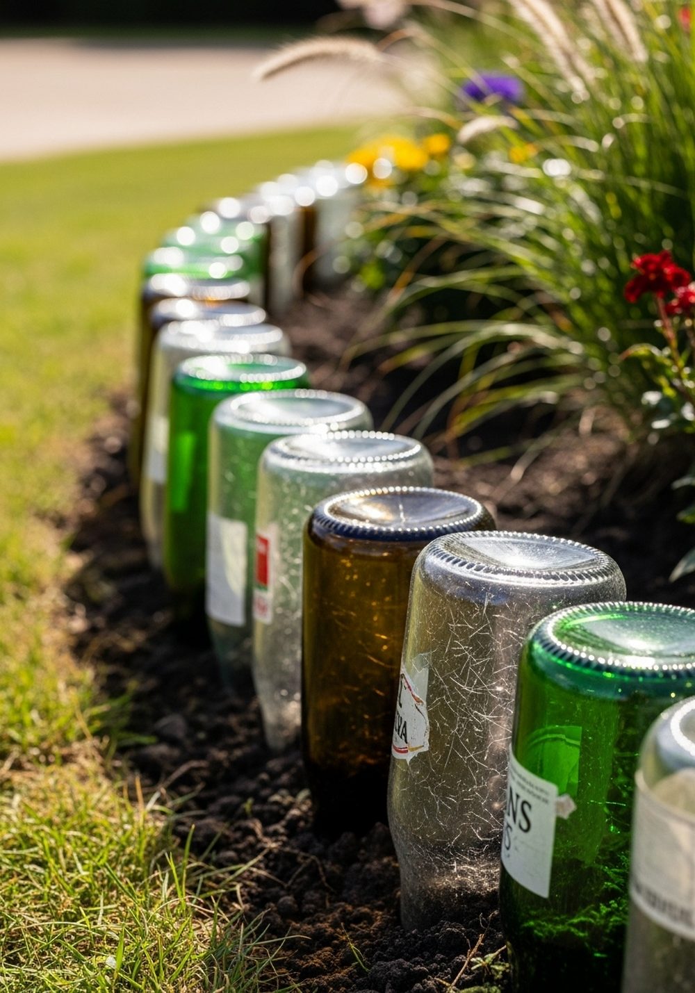 Glass Bottle Garden Border
