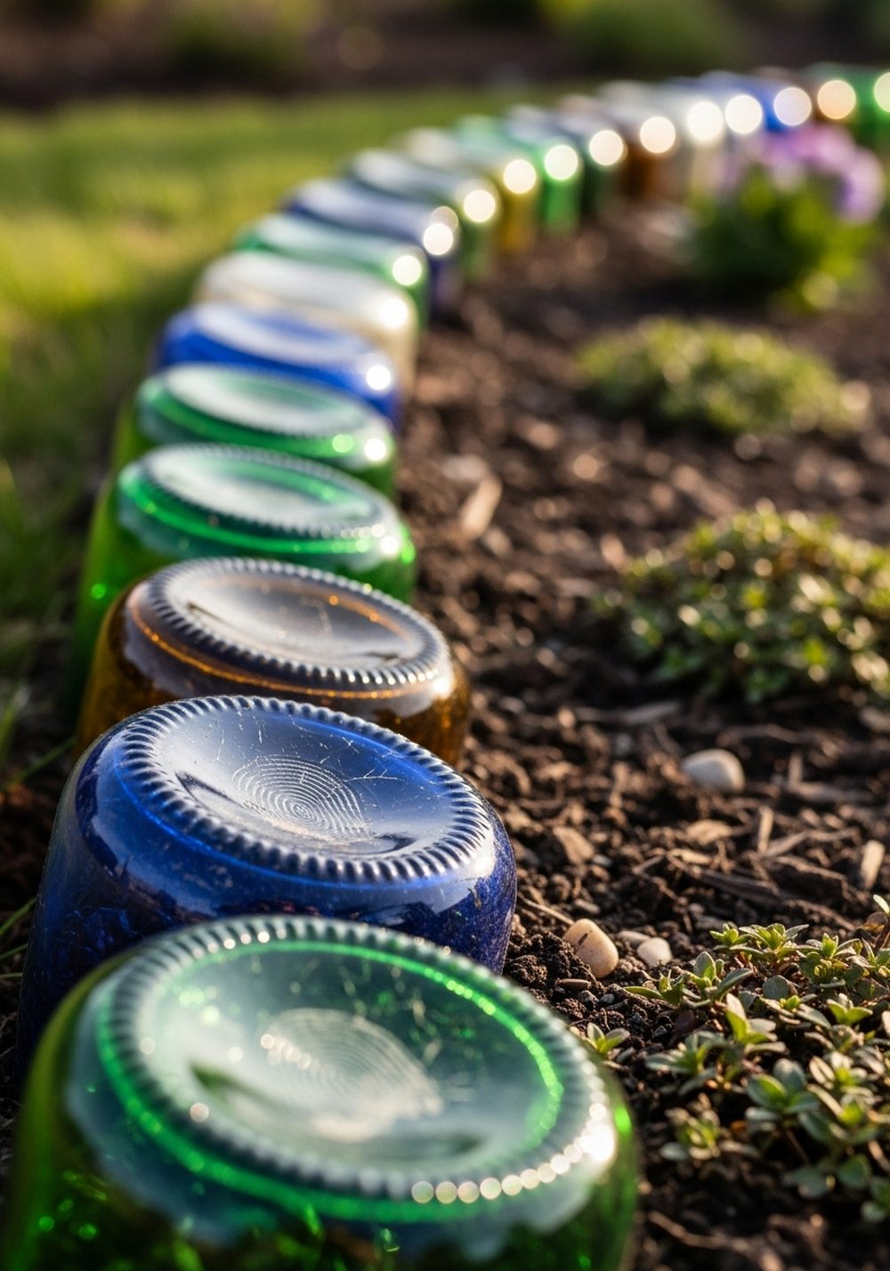 Glass Bottle Garden Edging