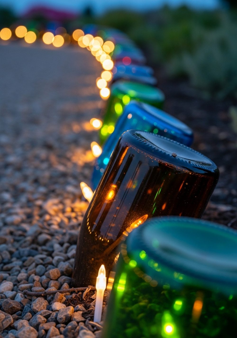 Glass Bottle Glow Border With Micro Lights