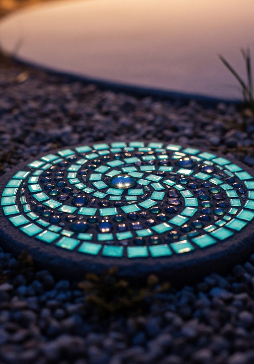 Glow-In-The-Dark Garden Mosaic Stepping Stone