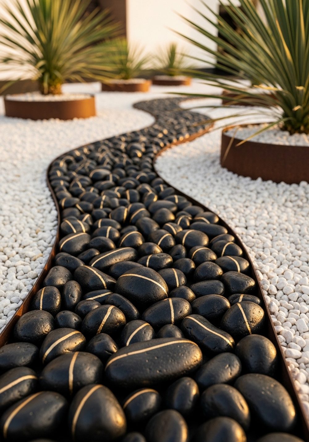 Gold-Lined Minimalist River Path