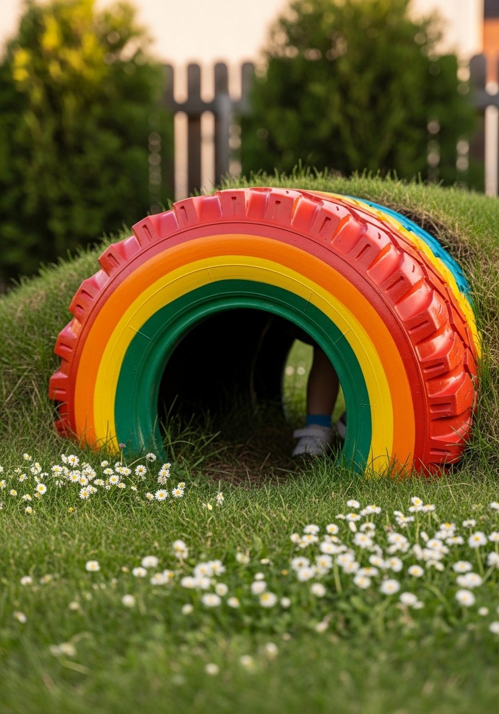 Half-Buried Tire Tunnel Crawl