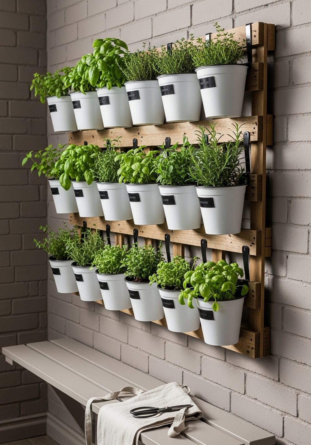 Hang A Pallet Herb Wall With Matching Pots