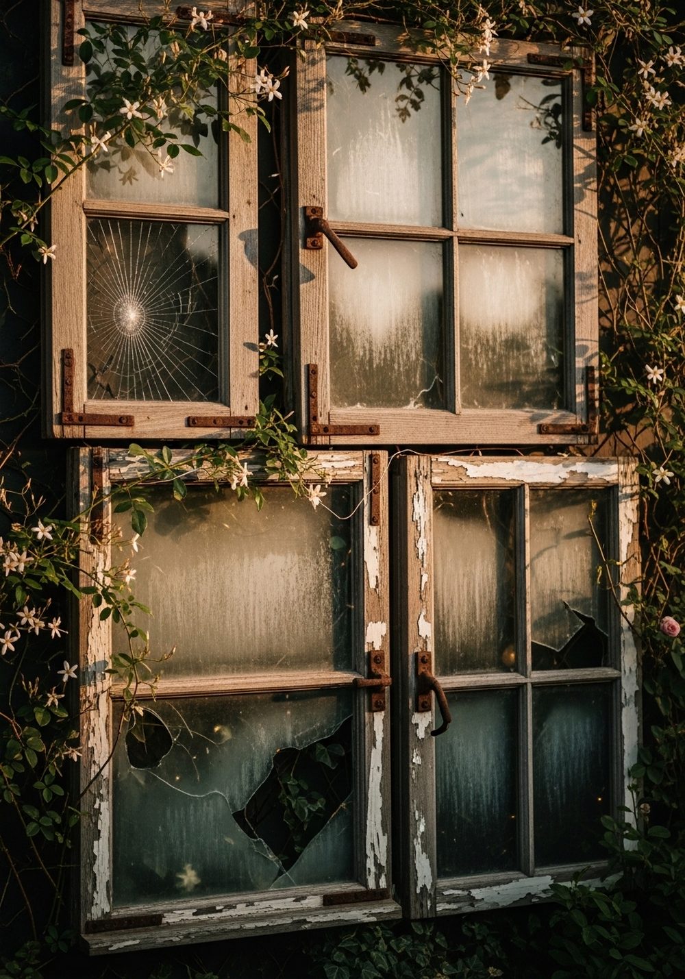 Hang Old Windows As Garden Frames