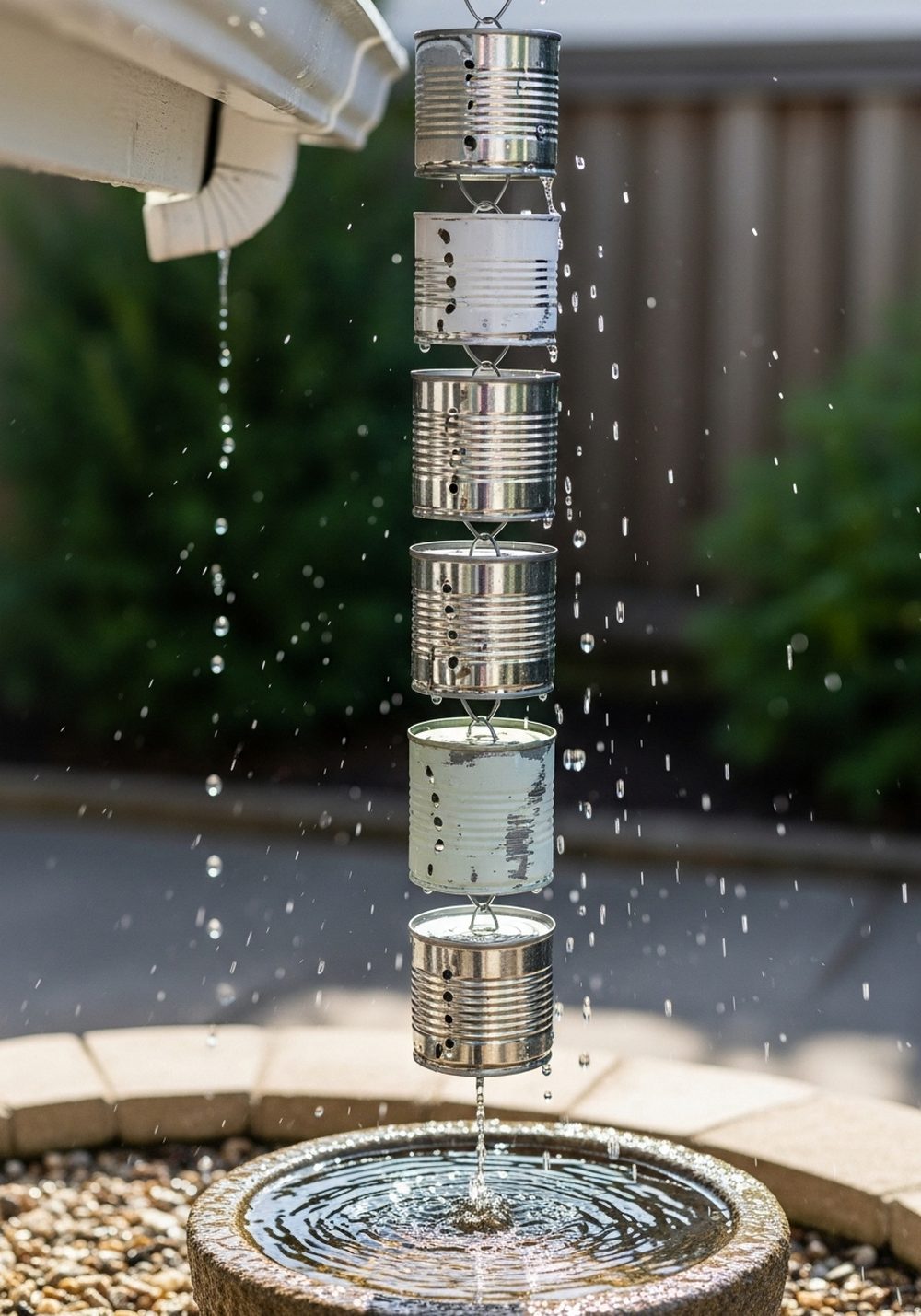 Hanging Tin Can Rain Chain
