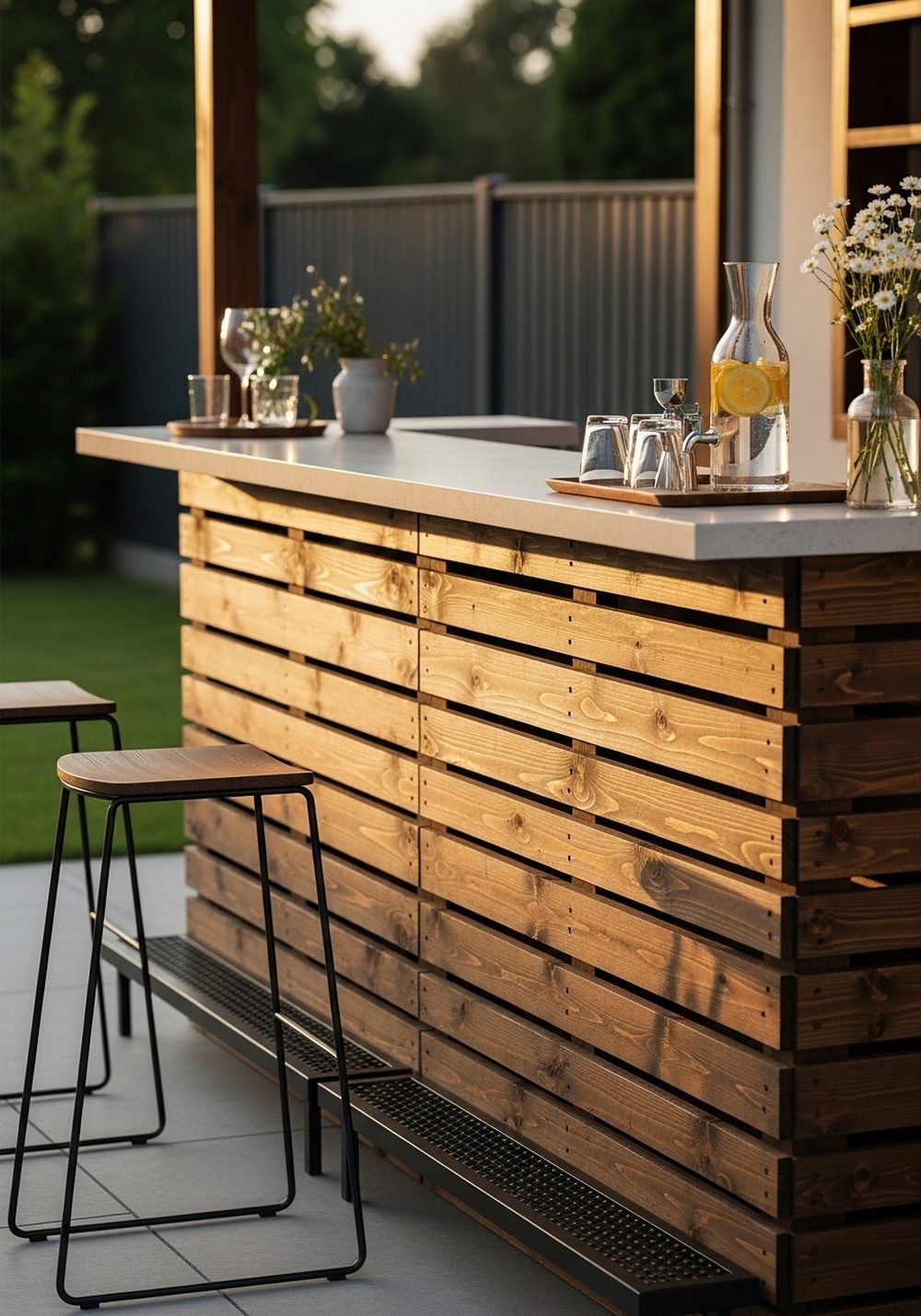 Install A Pallet Outdoor Bar And Serving Station
