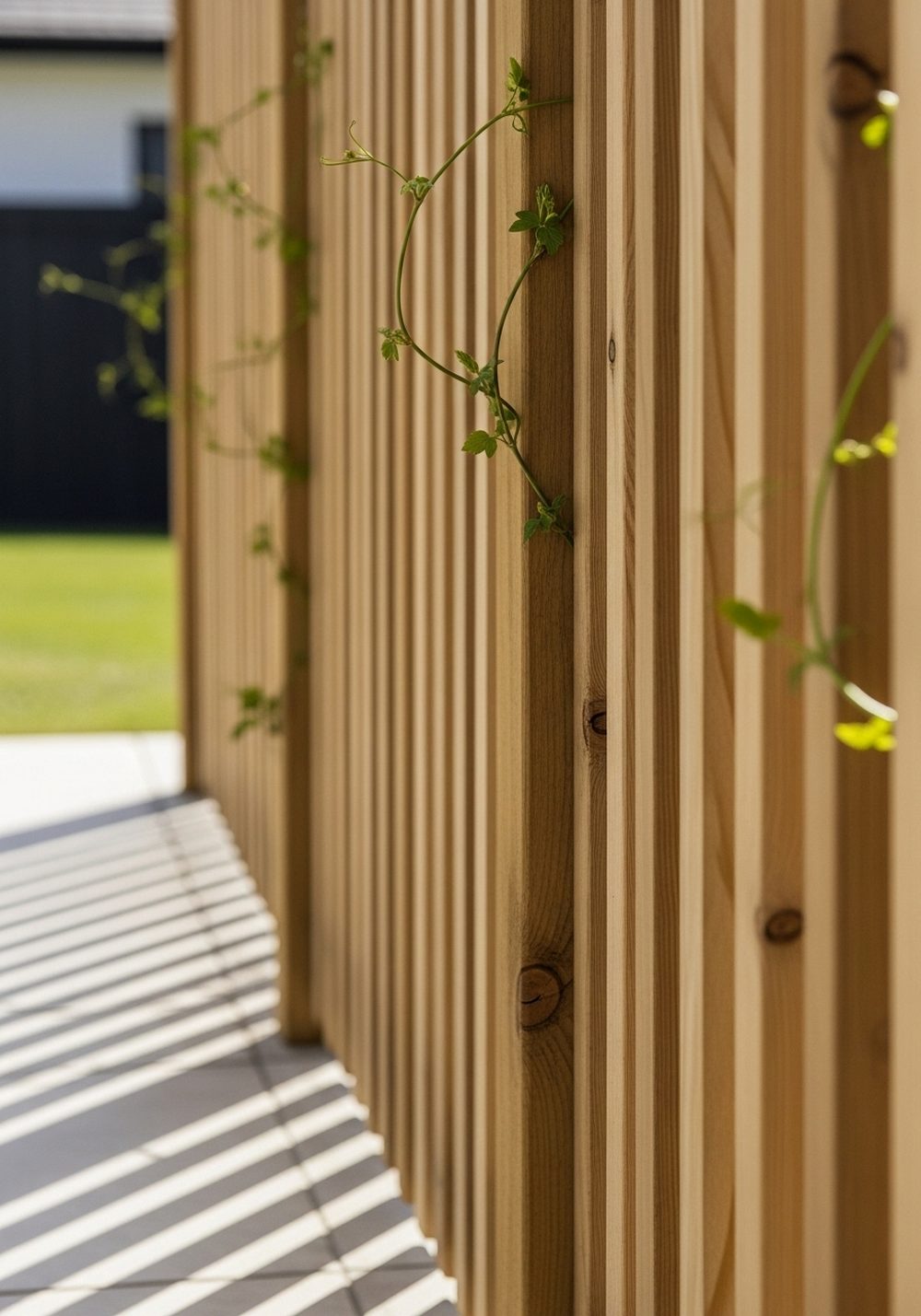 Install A Slim Slatted Privacy Screen