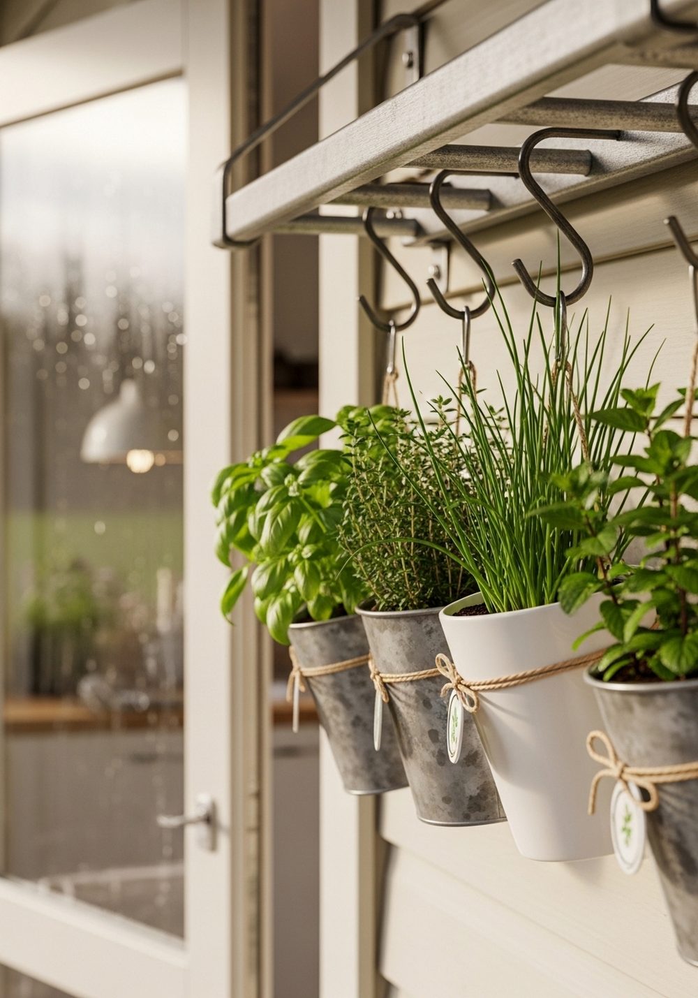 Kitchen Wall Ladder Herb Rack