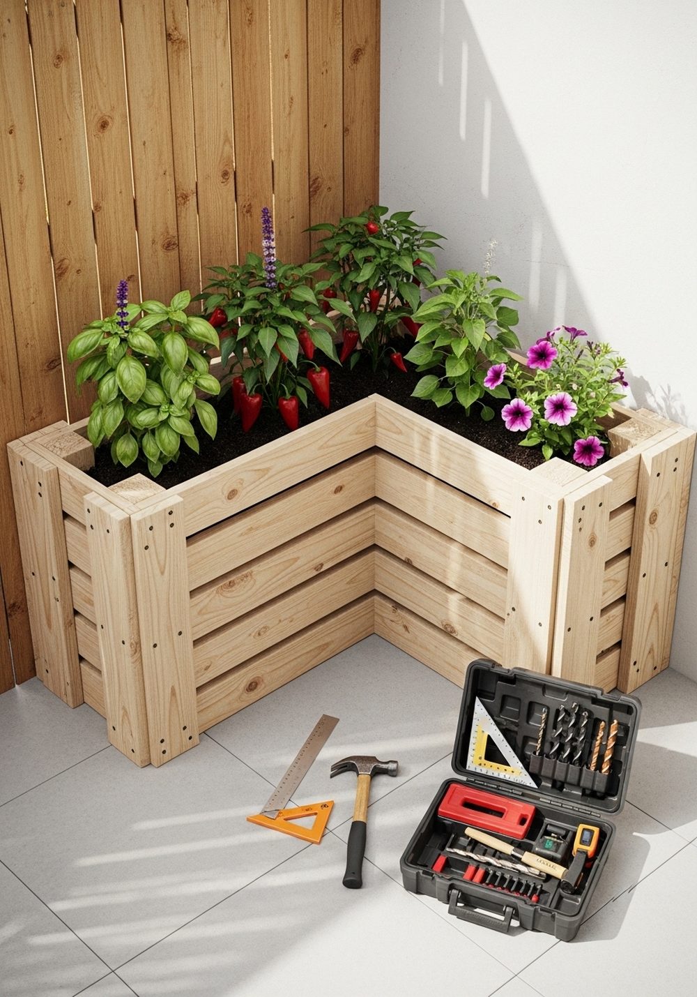 L-Shaped Corner Pallet Bed