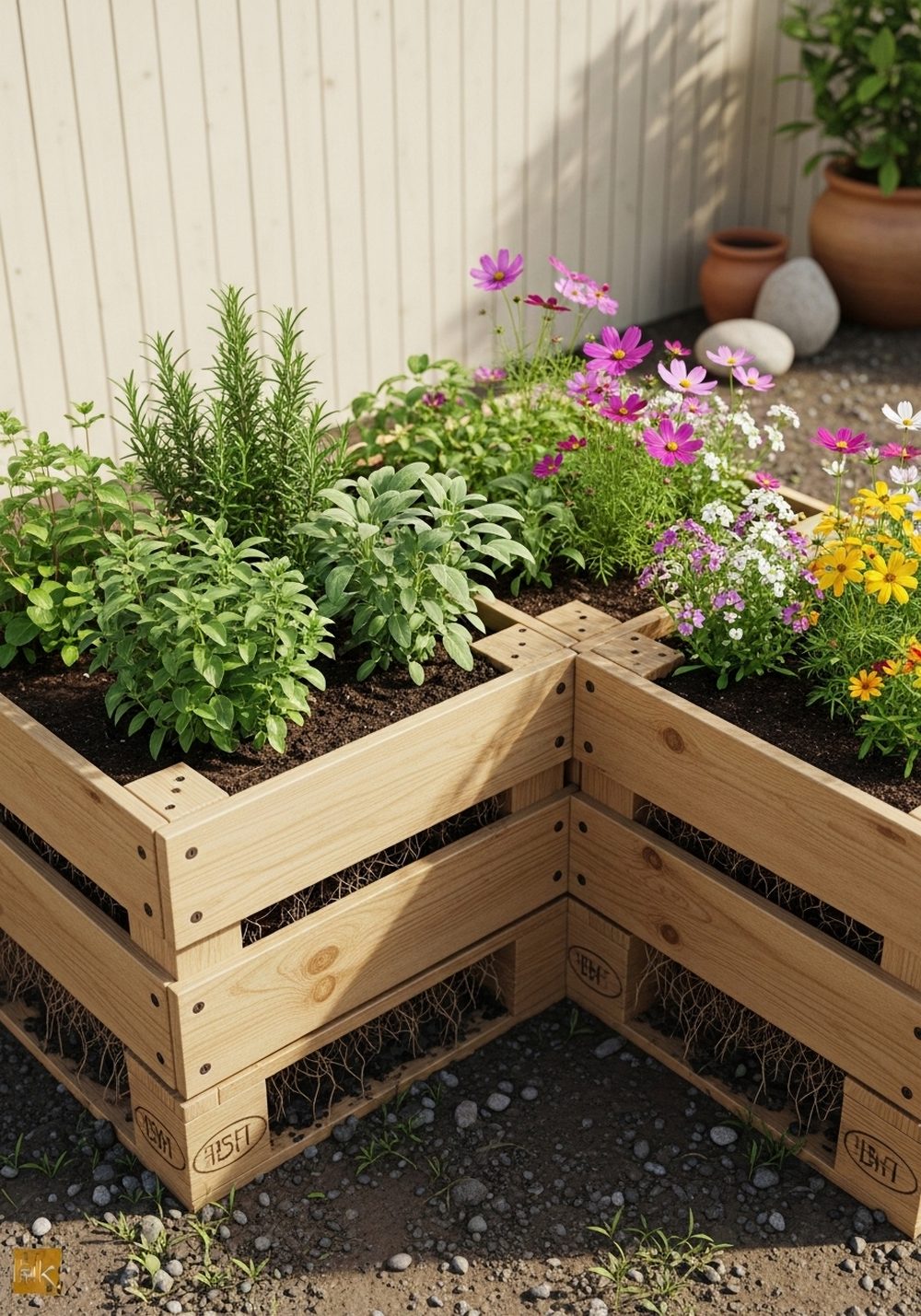 L-Shaped Corner Pallet Planter