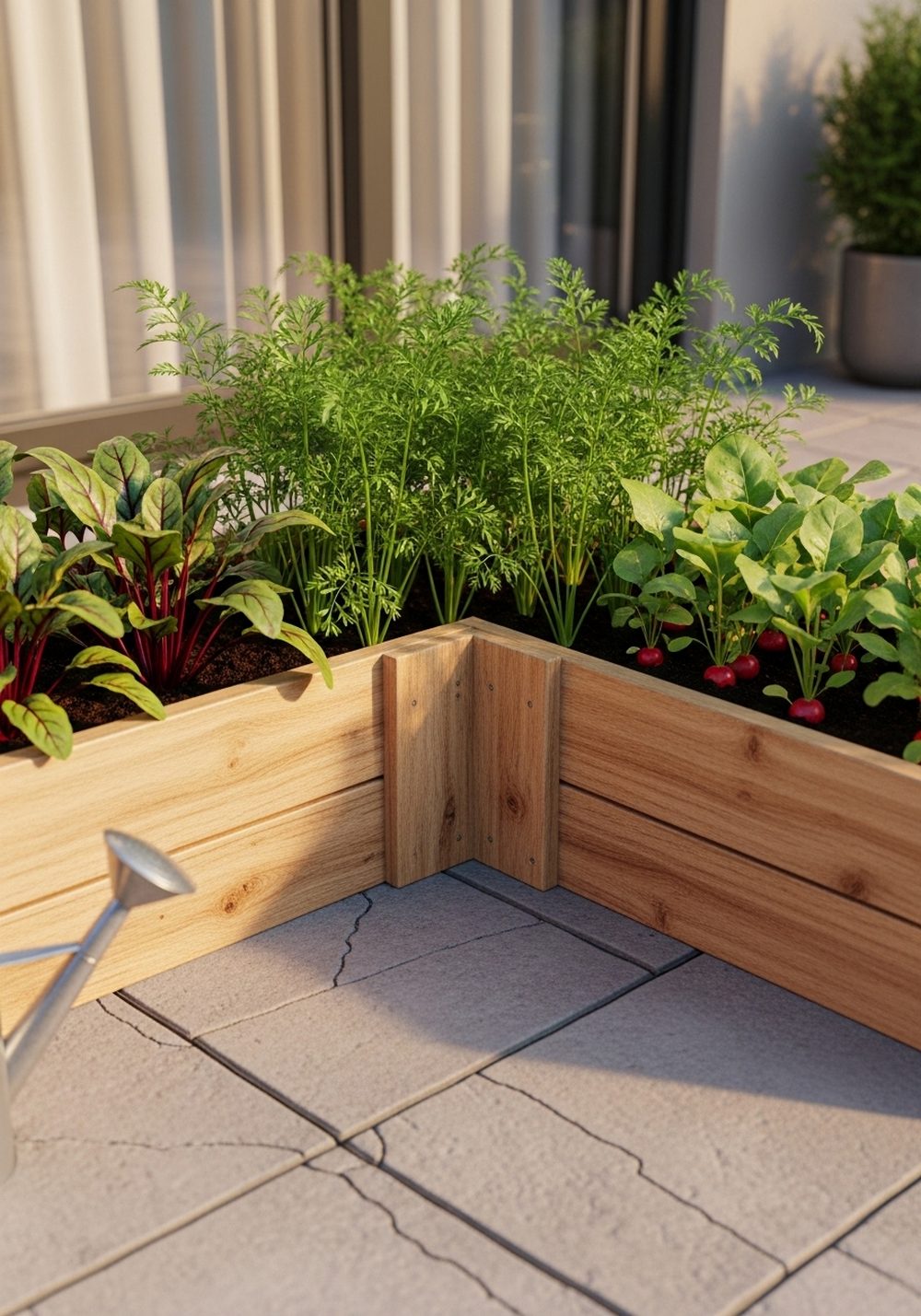 L-Shaped Patio Pallet Root Bed