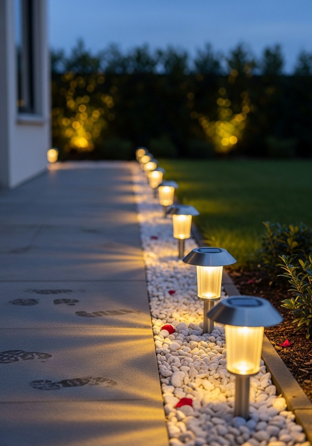 Line The Path With Solar Lanterns And Pebbles
